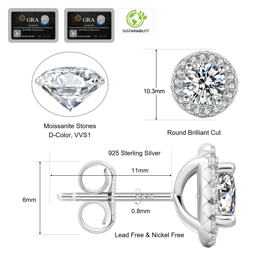 VVS Moissanite Diamond Earrings